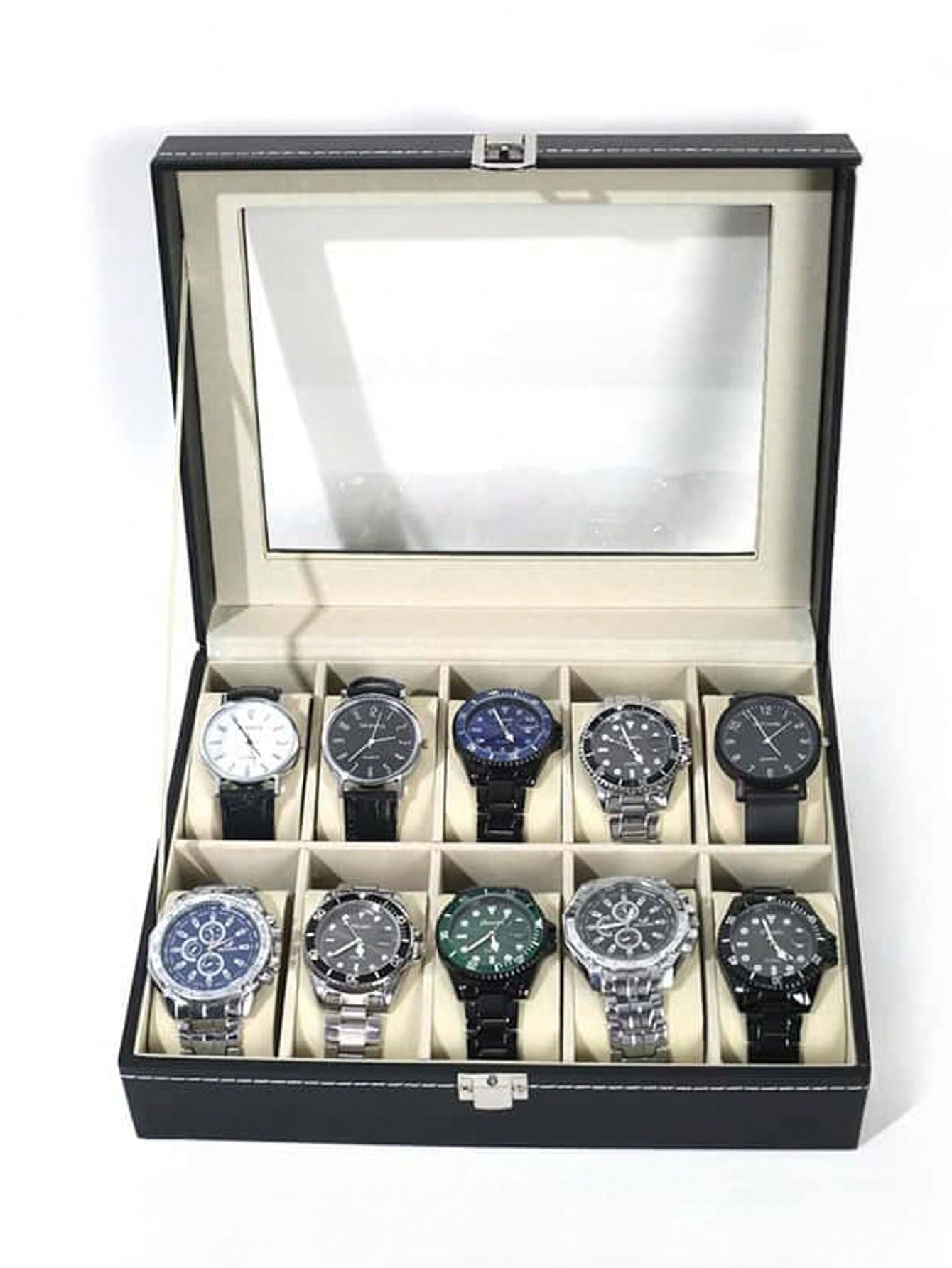Jewelry Like Watches - Leather Watch Box with Lock, Large