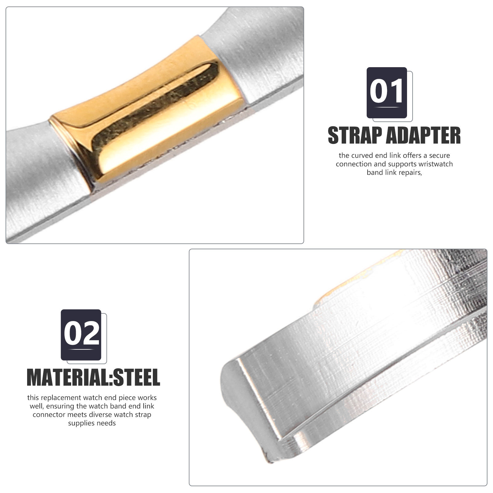 2Pcs Metal Watch Band End Link - Watch Strap Replacement review and price