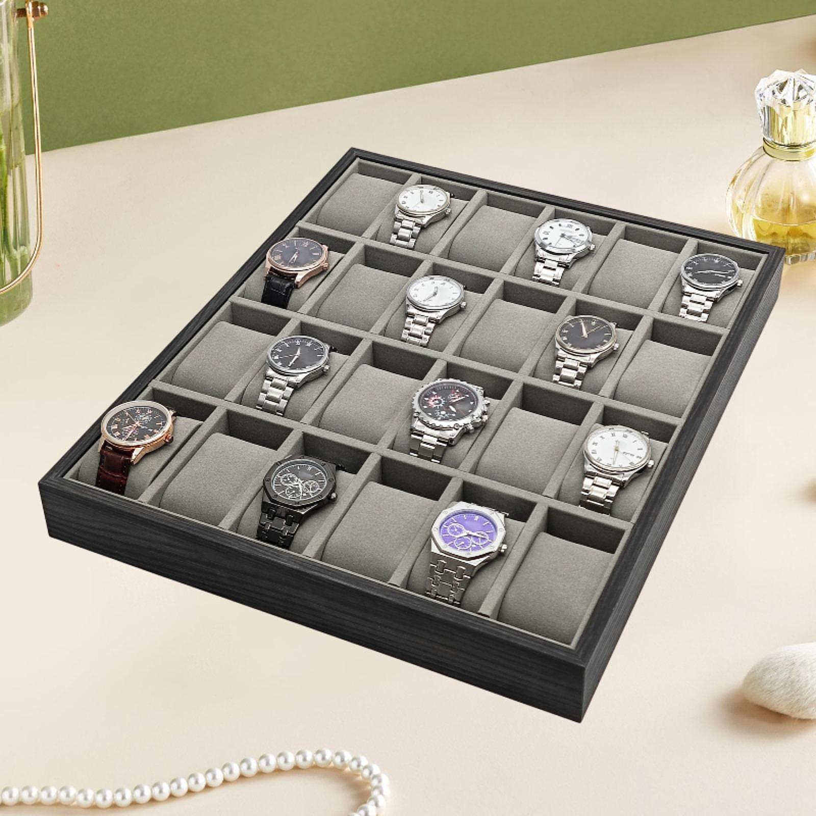 24 Slot Wooden Watch Storage T - Jewelry And Watches Exhibition review and price
