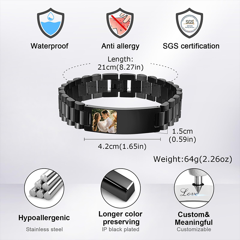 Custom Picture Text Bracelet W - Jewelry Like Watches review and price