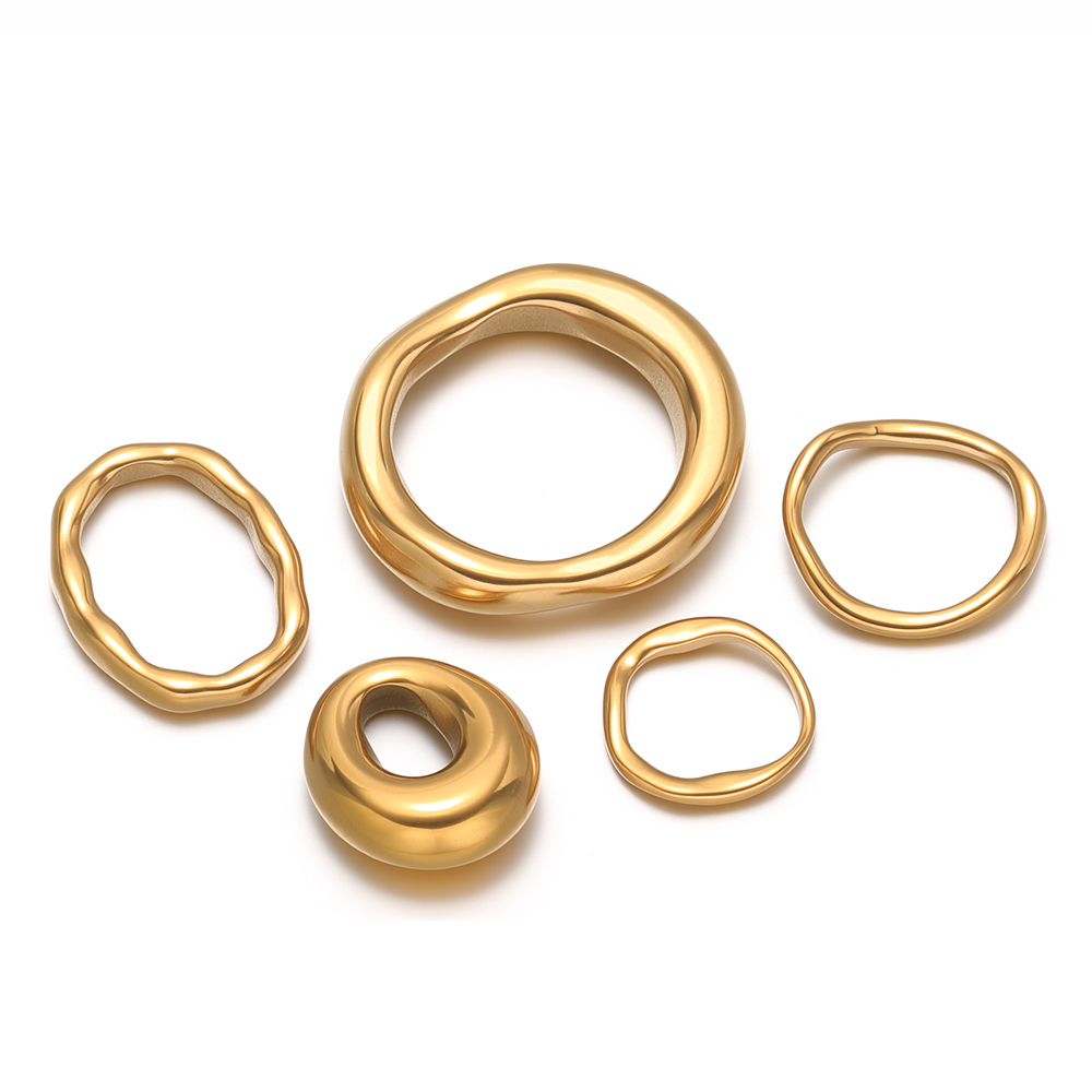 5pcs Stainless Steel Round Ova - Hoop Earrings review and price