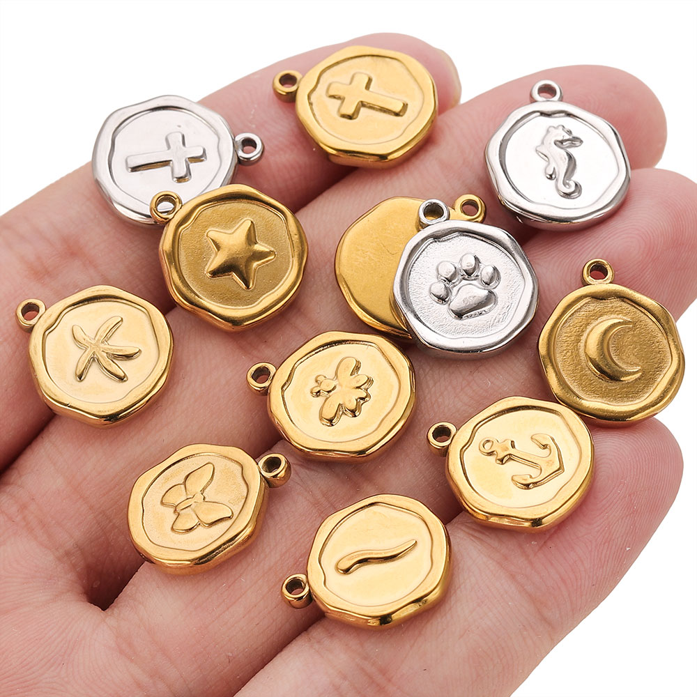 5pcs Stainless Steel Round Cha - Hoop Earrings review and price
