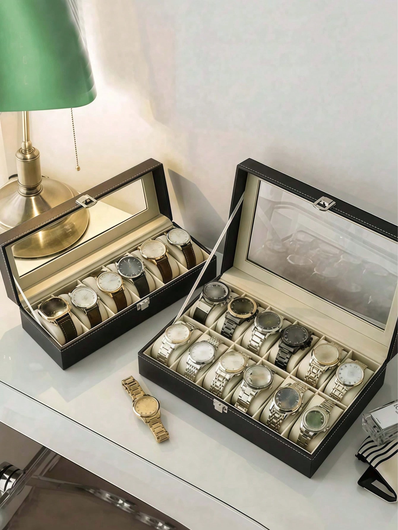 Leather Watch Box with Lock, L - Jewelry Like Watches review and price