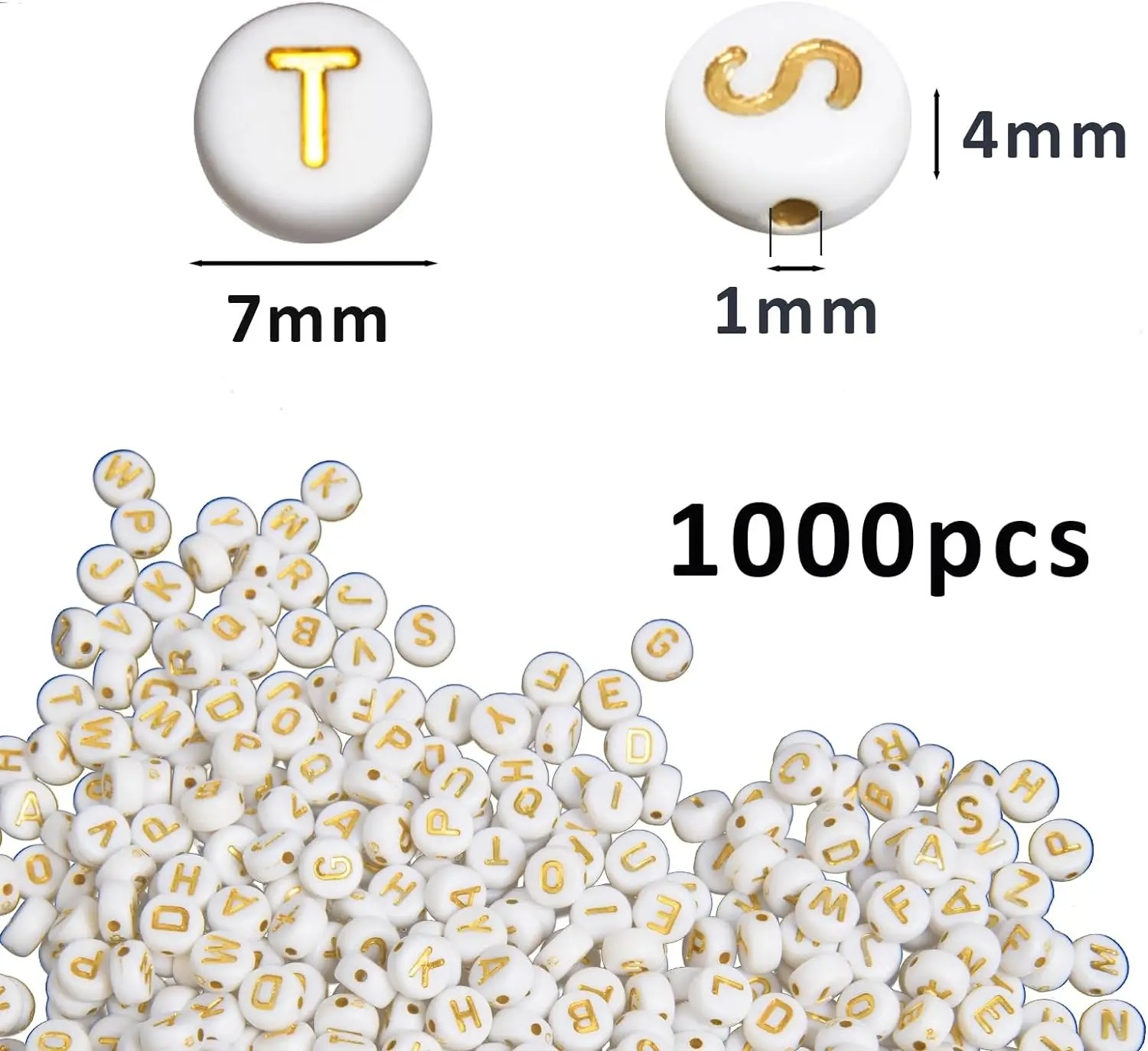1000 Letter Beads White Circul - Jewelry Quotes review and price