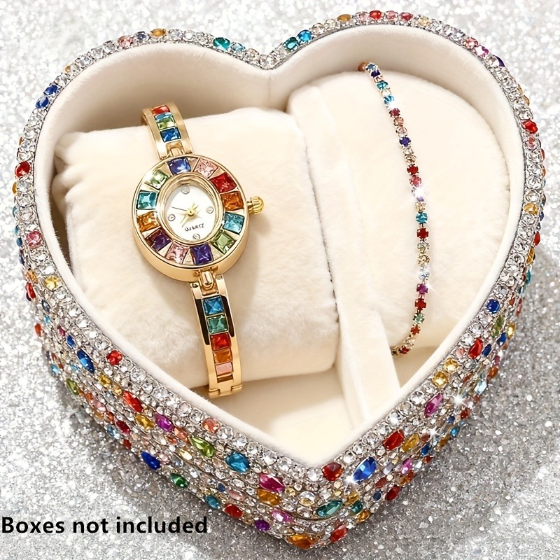 2pcs Elegant Colorful Rhinesto - Jewelry Like Watches review and price