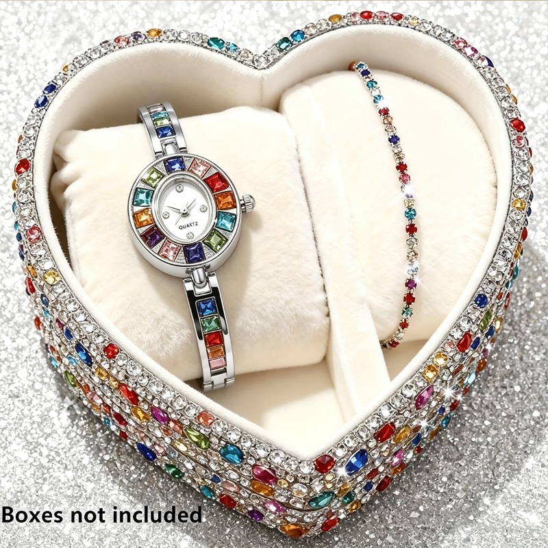 2pcs Elegant Colorful Rhinesto - Jewelry Like Watches review and price