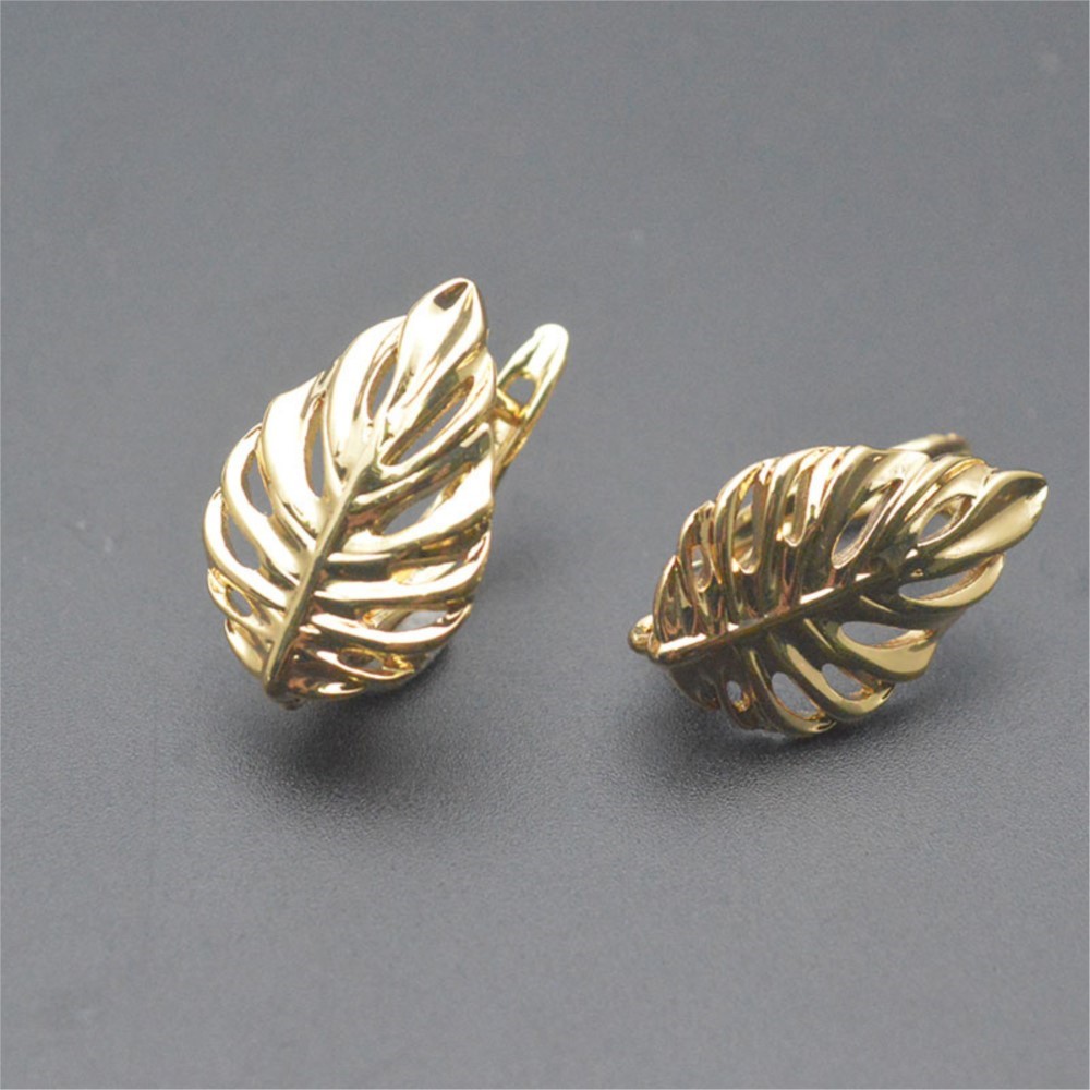 1/2Pcs 18K Gold Plated Brass L - Hoop Earrings review and price